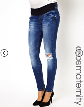 distressed maternity  jeans  asos