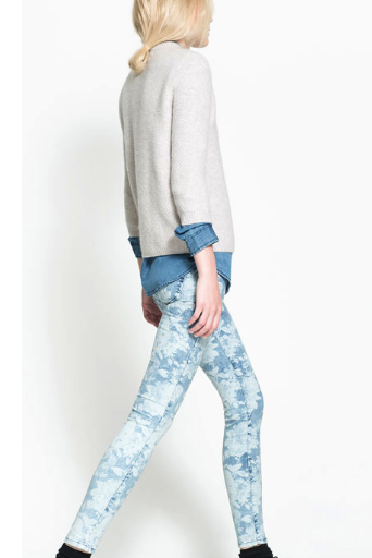 zara floral print jeans