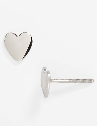Marathon silver heart earrings