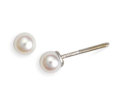 Marathon silver pearl earrings