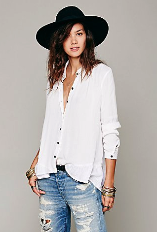 free people button down