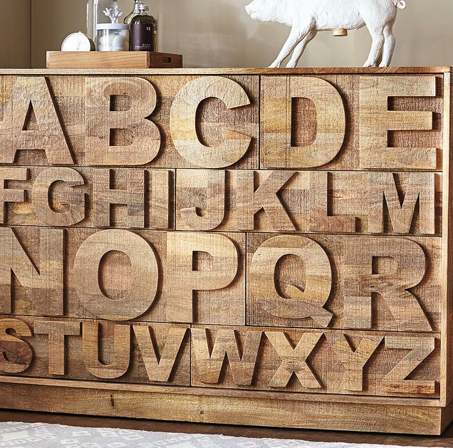 Alphabet dresser