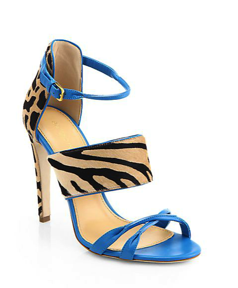 Sergio Rossi calf hair and leather sandals