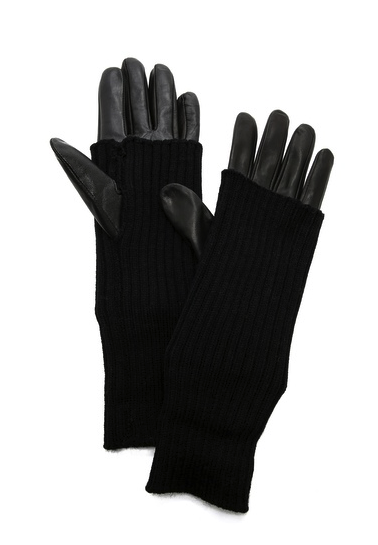 Carolina Amato knit and leather gloves