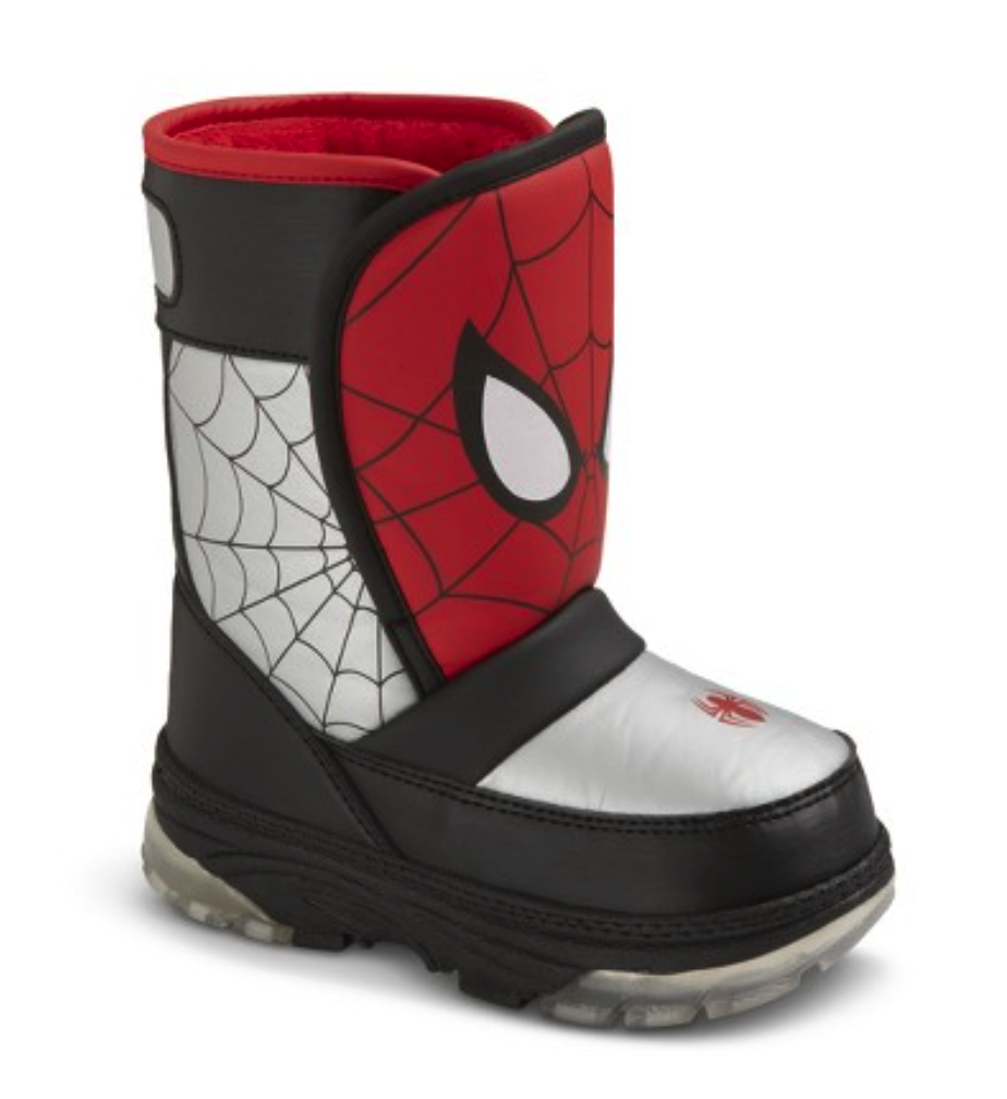 BOYS OFFICIAL SPIDERMAN RED BLACK WARM WINTER SNOW BOOTS SHOES UK SIZE 7-1 